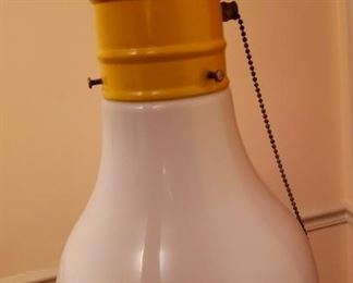 60's/70's vintage mcm giant hanging glass light bulb fixture.  -SOLD
