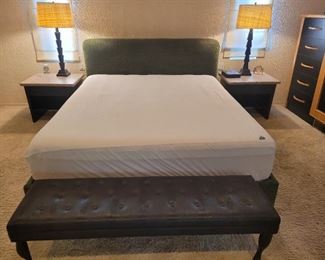 King size Tempur-pedic mattress, and beatiful king size plaform bedframe