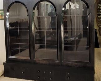 Stunning Austrian Secessionist movement cabinet with leaded glass...circa 1915, and fully restored