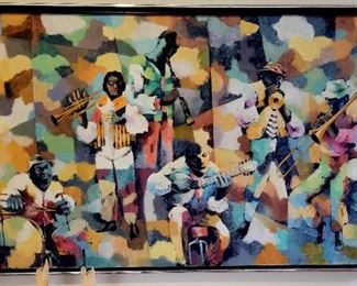 Large Original oil painting...Jazz Band...by Lewis Adler