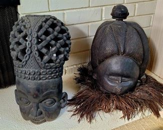 Two large African ethnic masks