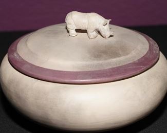 Two tone pottery with rhino handle-very cool!...by Steven Kaye
