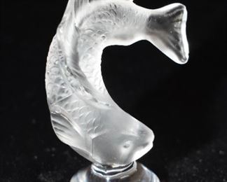 Lalique frosted jumping fish