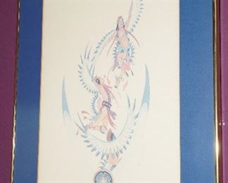 "Eagle Dancers" #1414/1500 by White Deer 1976