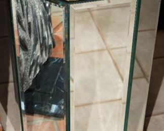 Octagonal mirrored pedestal stand-we have two of these.