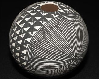 Geometric Acoma pottery vase