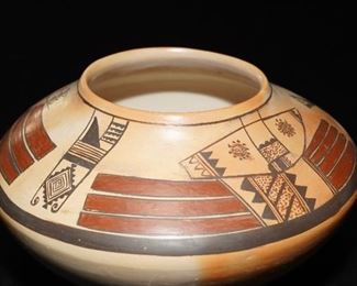 Vintage polychrome pottery from Priscilla Namingha Nampeyo-Hopi Tewa pottery.