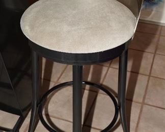 Stainless steel & suede bar chair x 2