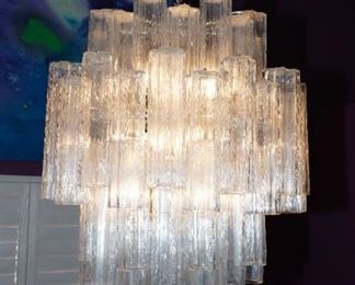 Italian glass icicle chandelier