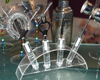 Georges Briard lucite barware set