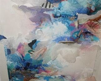 Mixed media paper sculpture in lucite shadowbox by Sherry Andrens.