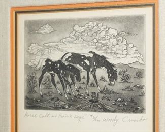 "Horse Colt & Prairie Dogs" #21/200 by Woody Crumbo