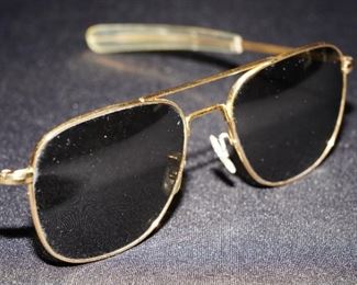 Randolph gold tone aviator sunglasses
