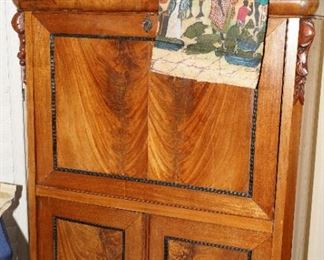 Vintage burled walnut secretary