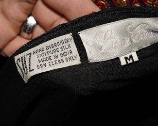 Lillie Rubin red & black beaded pearlized dress