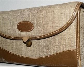 Vintage tweed & leather train case-needs just a bit of TLC