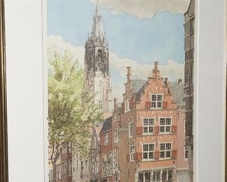 Town church lithograph #14/720 by Pietsmit