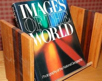 Inlaid teak book stand