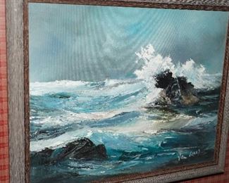 Ocean oil on canvas by Alida Van Gores