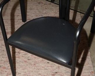 Black tubular chairs x 2