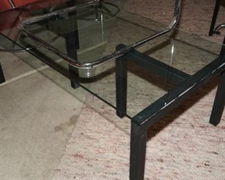 Glass topped coffee table