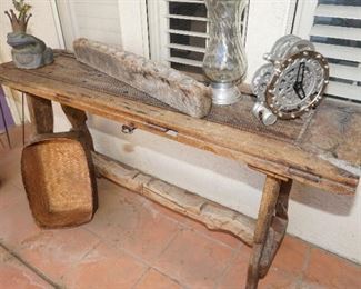 Distressed wood table