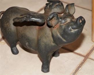 Cast iron flying pig