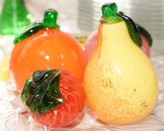 Italian blown glass fruit 