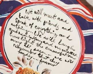 You got to keep these plates when you ordered from this restaurant...clever marketing but makes you wonder about the food.