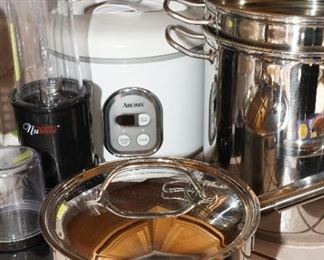 We have Cuisinart and All Clad pots & pans, and some vintage ones too. 