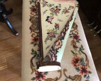 Large vintage harp style wall pocket. Bench not available