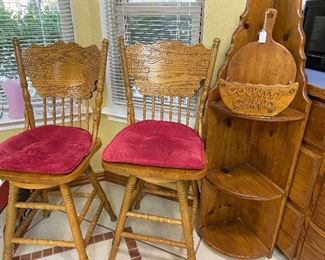Swivel Oak Bar chairs