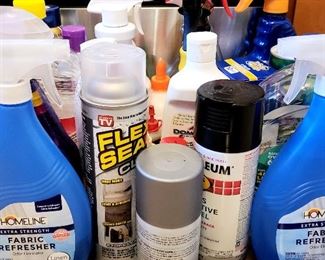 Assortment of cleaning, painting etc. supplies