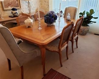 French dining table and chairs