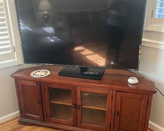 Large screen TV with TV stand 