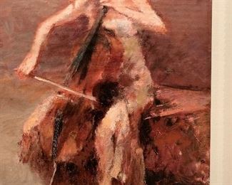 Artist Hua Chen, "My Cello" giclee in color
