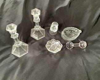 Crystal Candlesticks and Bowls
