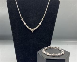 Diamond Necklace and Bracelet Set