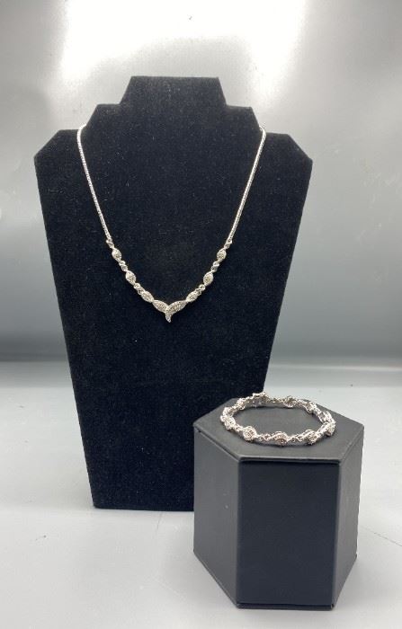 Diamond Necklace and Bracelet Set