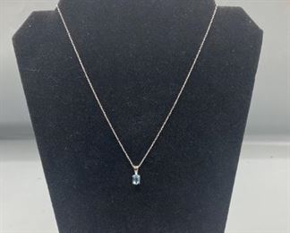 Blue Topaz Sterling Silver Necklace and Earrings