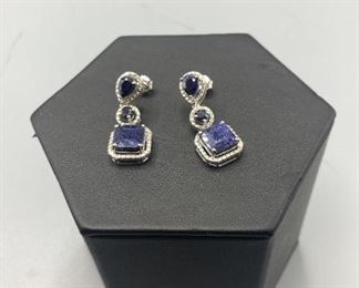 Sapphire Sterling Silver Earrings