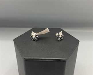 Sapphire Stone Sterling Silver Earrings