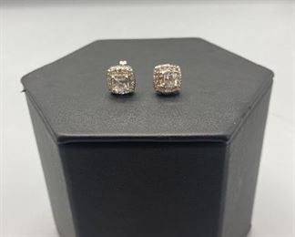 White Sapphire Sterling Silver Earrings