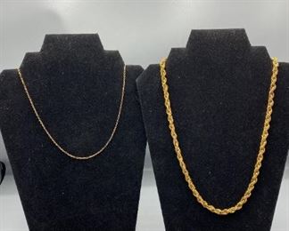 Two Gold Colored Necklaces