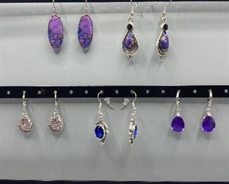 Blue and Purple Earrings
