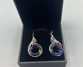 Peacock Circle Earrings