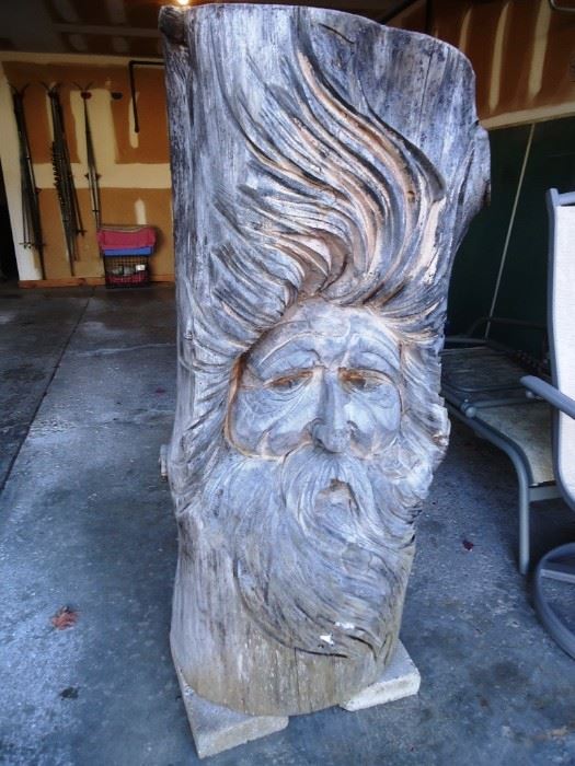 a large wood carved art piece!