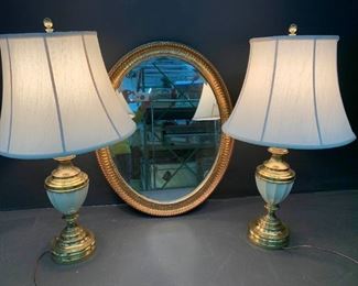 727 Stiffel Lamps and Carolina Beveled Mirror