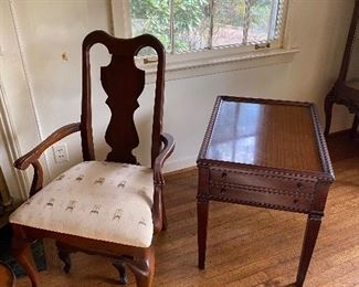 Pretty side tables and side chairs.