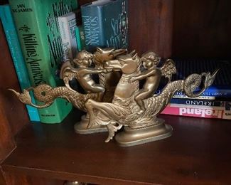 Venetian brass angel riding seahorses. Is someone watching my dreams and making brass castings based upon them or what!?